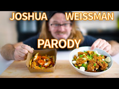 Parody video of Joshua Weissman || Best Chicken Poutine Recipe || How to Make Crispy Chicken Poutine