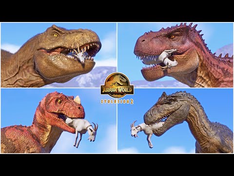 All Hungry Dinosaurs vs Goats in Jurassic World Evolution 2