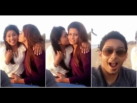 Piumi Hansamali and Oshadi Himasha Kissing on Beach