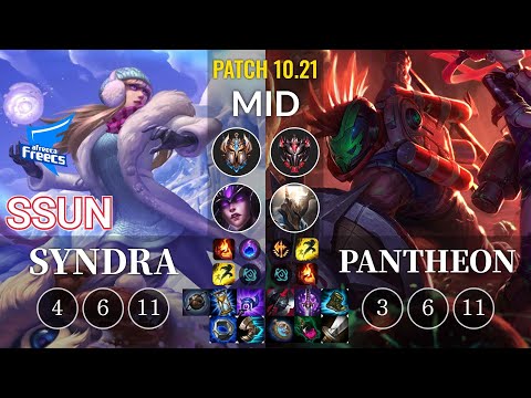 AF SSUN Syndra vs Pantheon Mid - KR Patch 10.21