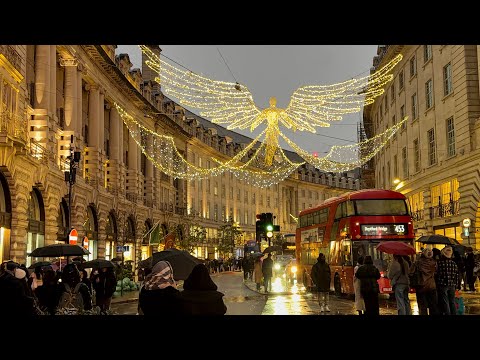 London Christmas Lights 2025 | London Virtual Walking Tour | Marylebone to Carnaby Street [4K HDR]
