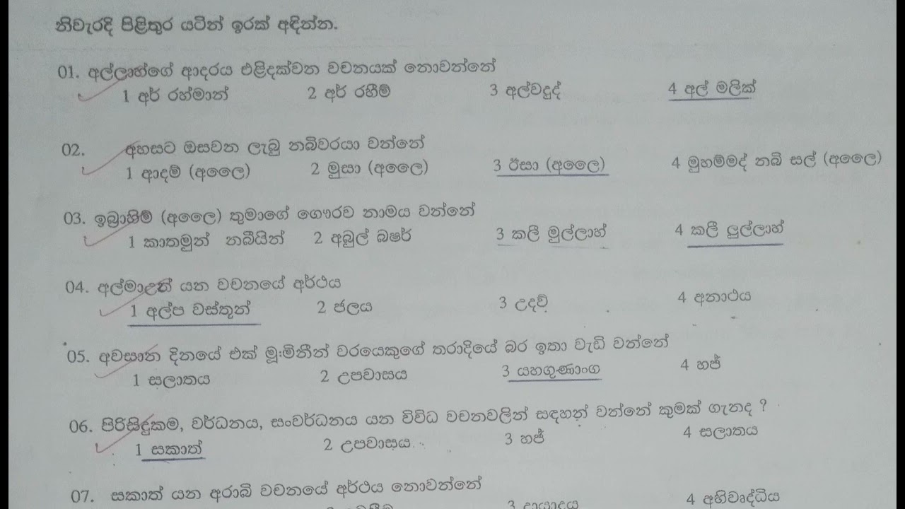 grade 8 Islam second term first paper.