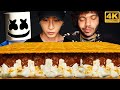 asmr world s largest s more mukbang with marshmello u0026 benny blanco cooking u0026 eating sounds