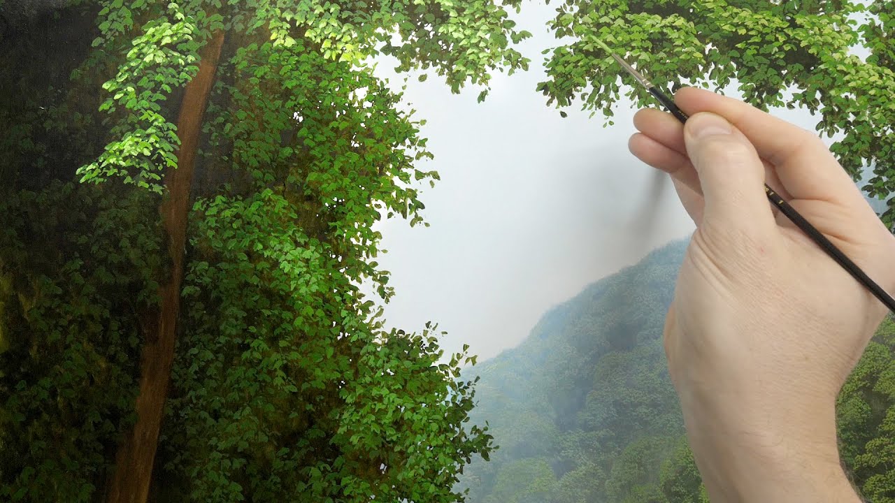 Oil painting tutorial   Painting large foreground trees
