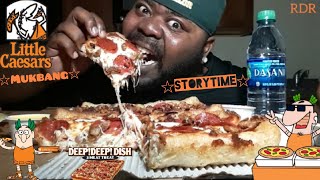 ☆☆Little Caesar&#39;s Mukbang☆☆(STORYTIME) [Eating Show]