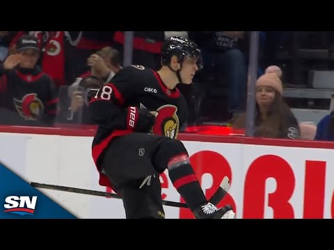 Tim Stutzle Rips One-Timer To Snap Senators' 147-Minute Scoring Drought