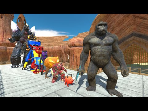 King Kong vs Space Godzilla ARENA DEATH RUN - Animal Revolt Battle Simulator