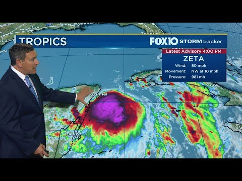 Hurricane Zeta Update for 3pm Monday, October 26, 2020, from FOX10 News