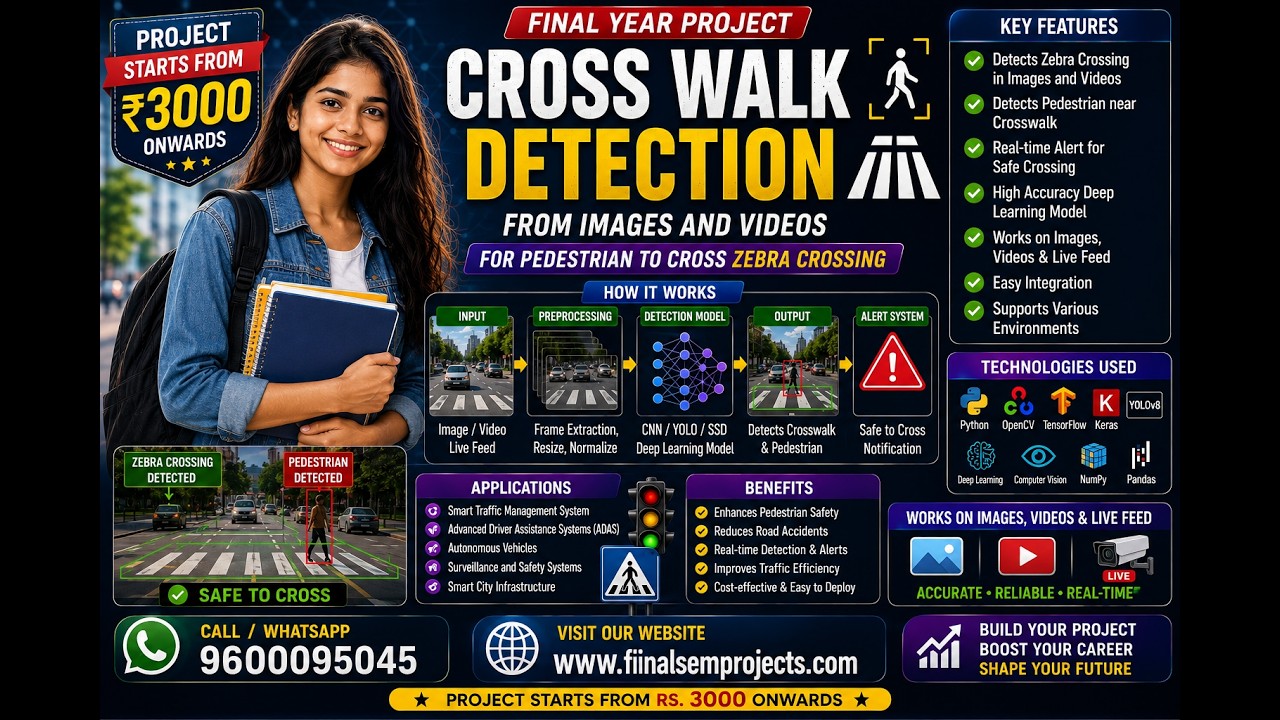 Cross Walk detection from Images and Videos for Pedestrian to cross Zebra crossing