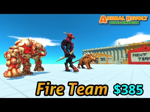 Fire Team vs random team same price Animal Revolt Battle Simulator kozarog hellhound lava golem