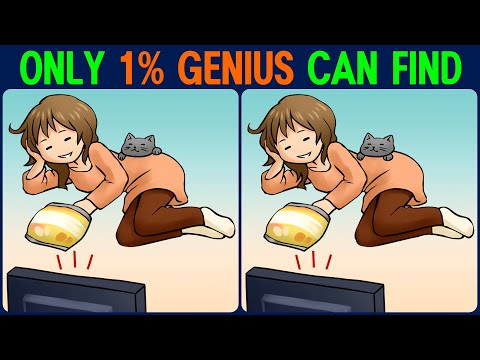 Brain exercise quiz! Find the difference between. Healthy brain!