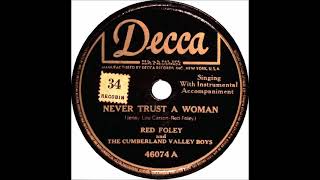 Never Trust a Woman ~ Red Foley and The Cumberland Valley Boys (1947)