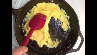 Perfect Cast Iron Scrambled Eggs