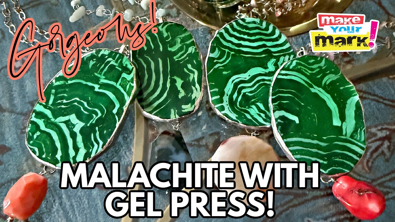 Faux Malachite Pendants with Gel Press!