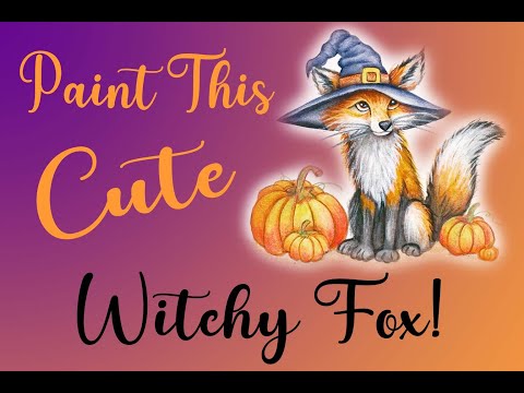 Paint a Cute Witchy Fox with Pumpkins in Acrylics