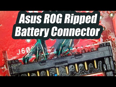 Asus ROG Laptop Ripped Battery Connector replacement and trace repair using Donor board