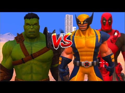 100 Hulk vs 1000 Wolverine and 1000 Deadpool (Marvel vs Marvel)