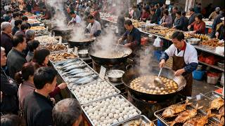 Download the video "超级震撼的中国南方早市，藏在烟火里的宝藏地，感受最纯粹的江南烟火气，上百种特色美食数不胜数，人气超火爆！"