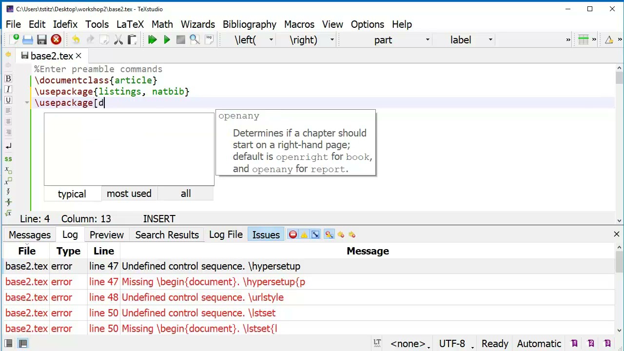 Using Packages in a LaTeX Document