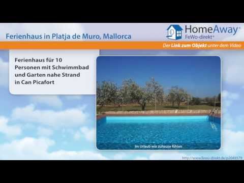 Alcudia: Ferienhaus für 10 Personen mit Schwimmbad und Garten nahe Strand - FeWo-direkt.de Video