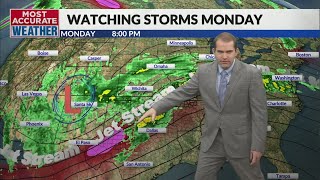 Warm Easter weekend, storms Monday