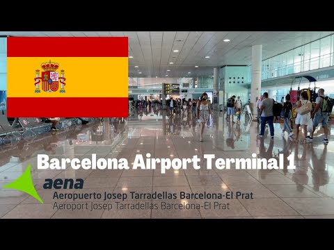 🇪🇸 Terminal 1 do Aeroporto Barcelona El Prat (BCN) Caminhe em 4K