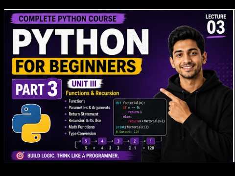 Python Functions Recursion Lecture 3 Functions Explained With Examples