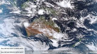 12 Feb 2026, 5 day weather timelapse Australia / New Zealand