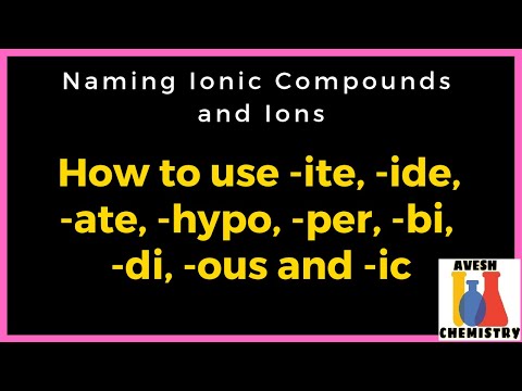 How to  use -ite, -ide, -ate, -hypo, -per, -bi, -di, -ous and -ic | Naming ions and ionic compounds