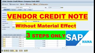 How to make Credit note in SAP | Vendor credit note in SAP | Credit memo in SAP| #FB65 #SAP #SAPEST
