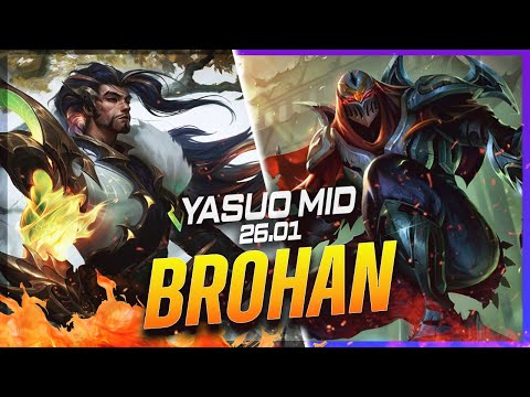 BROHAN - Yasuo vs Zed MID Patch 26.1 - Yasuo Gameplay