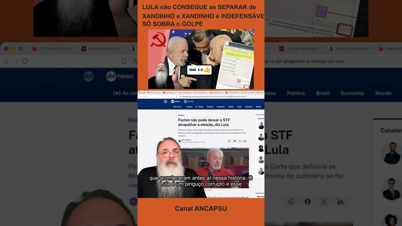 LULA não CONSEGUE se SEPARAR de XANDINHO e XANDINHO é INDEFENSÁVEL: SÓ SOBRA o G