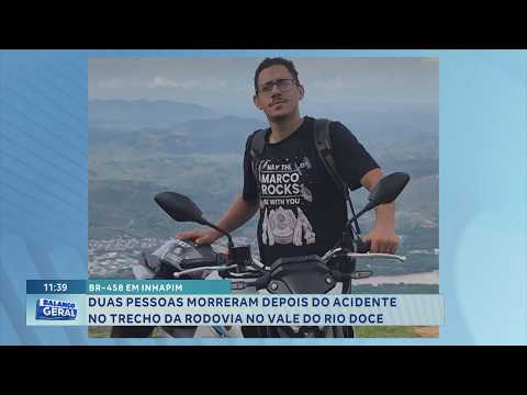 BR-458 em Inhapim: Duas pessoas morrem após acidente no Vale do Rio Doce.