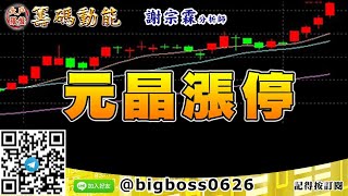 【大戶羅盤籌碼動能】 #謝宗霖1012，元晶漲停 (圖)