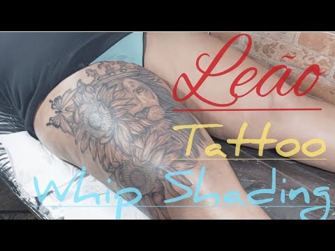 Leão tattoo Whip Shading Leo Colin Tattoo floral