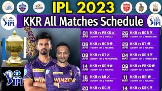 IPL 2023 Kolkata Knight Riders All Matches Final Squad | KKR All Matches Fixtures 2023 | Date, Time