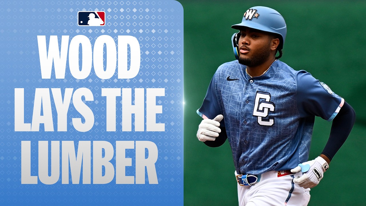 Wood DID NOT WAIT! 🪵 James Wood crushes the first pitch he sees for a leadoff home run! 💥