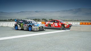 &quot;KEN BLOCK&quot; Ford Focus RS RX GYMKHANA vs &quot;NASCAR&quot; Drag Race! Forza 7