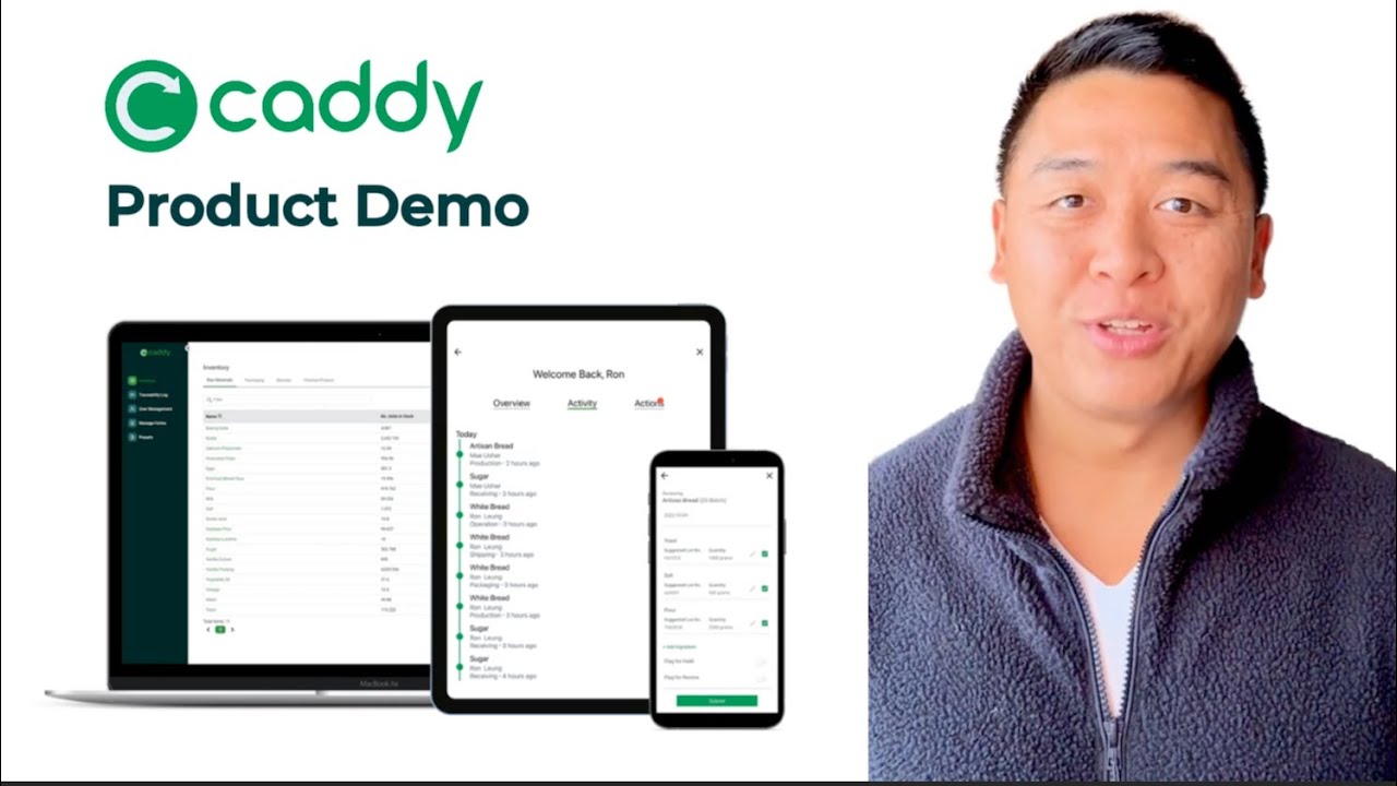 Caddy Product Demo | Modern Inventory & Traceability Software for SMB Food & Beverage Manufacturers
