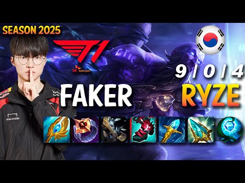 T1 Faker RYZE vs AKALI Mid - Patch 15.2 KR Ranked | lolrec