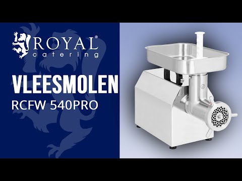 Video - vleesmolen - retour - roestvrij staal - 480 - 540 kg/u - Royal Catering