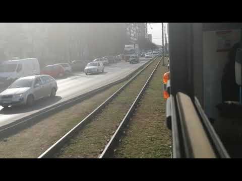 Calatorie cu tramvaiul Bucur V2A-T #3007 pe linia 25 intre Serg. Moise si Radox (window view)