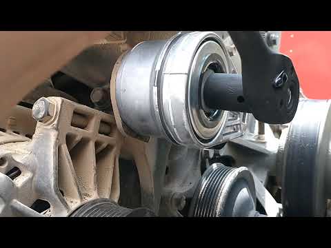 Installing New A.C./Alternator Belt & Tensioner Pulley On Detroit 60 Series