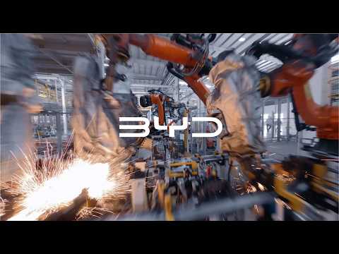 FPV drone fly-through of BYD’s largest car factory in China