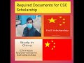 Require Documents for CSC scholarship #how to apply for csc scholarship