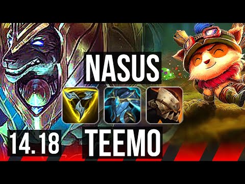 NASUS vs TEEMO (TOP) | 8 solo kills, 17/3/2, Dominating | EUW Master | 14.18