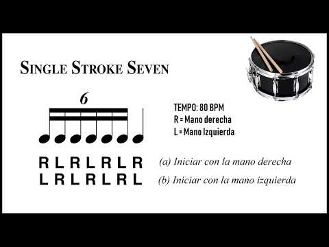 3. Single Stroke Seven – 40 RUDIMENTOS | Clases de Batería (FULL AUDIO )