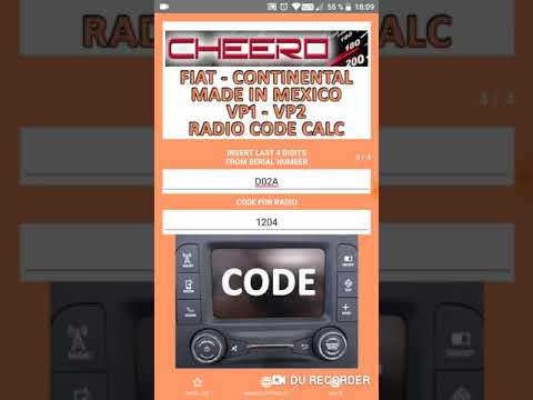 RADIO CODE for FIAT VP2 MEXICO