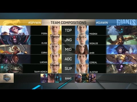 SPY vs GIA Highlights - SPLYCE vs GIANTS GAMING - EU LCS Week 5 - SPRING 2016