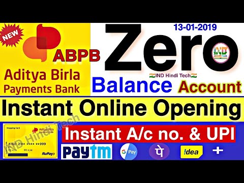 ABPB Zero Balance Saving Account Online Opening instant || Aditya Birla Payments Bank Account Online